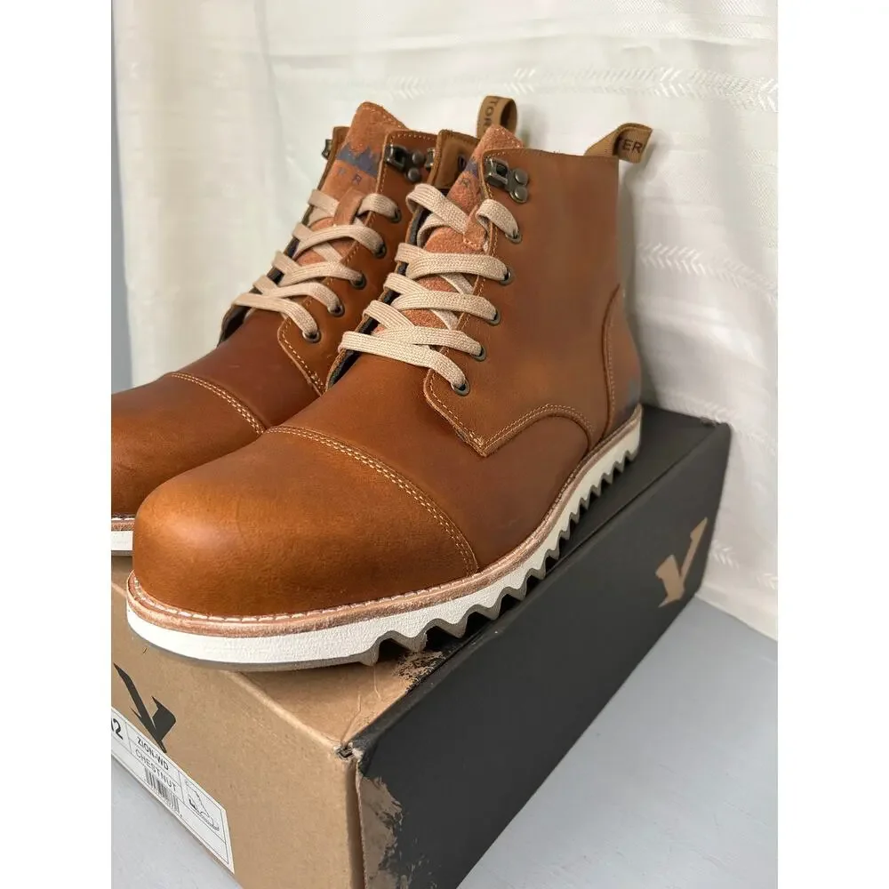 Territory Zion Men's Hiking Boot Chestnut Leather Water Resistant Size 12 NEW